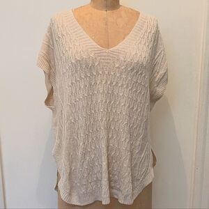 Beige Knit V-Neck Top